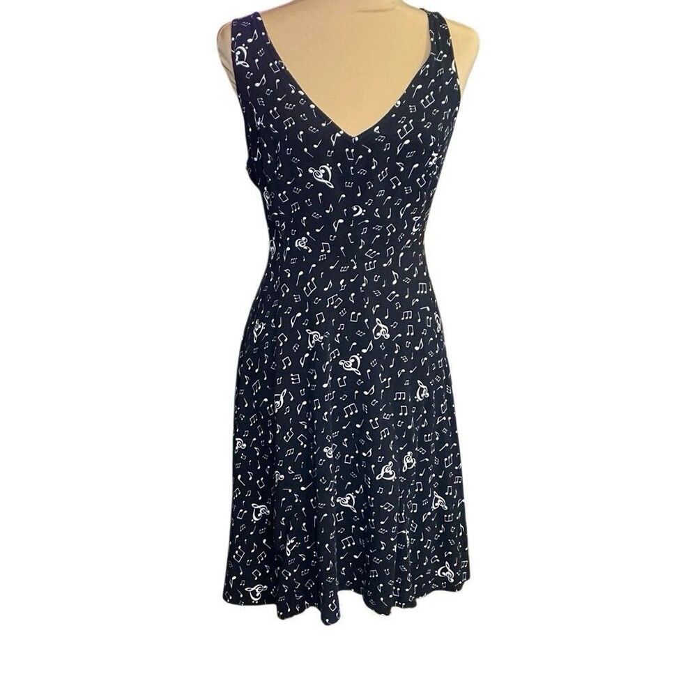 Torrid Black And White Skater Tank Dress Musical Notes Knee Length Rayon Size 12